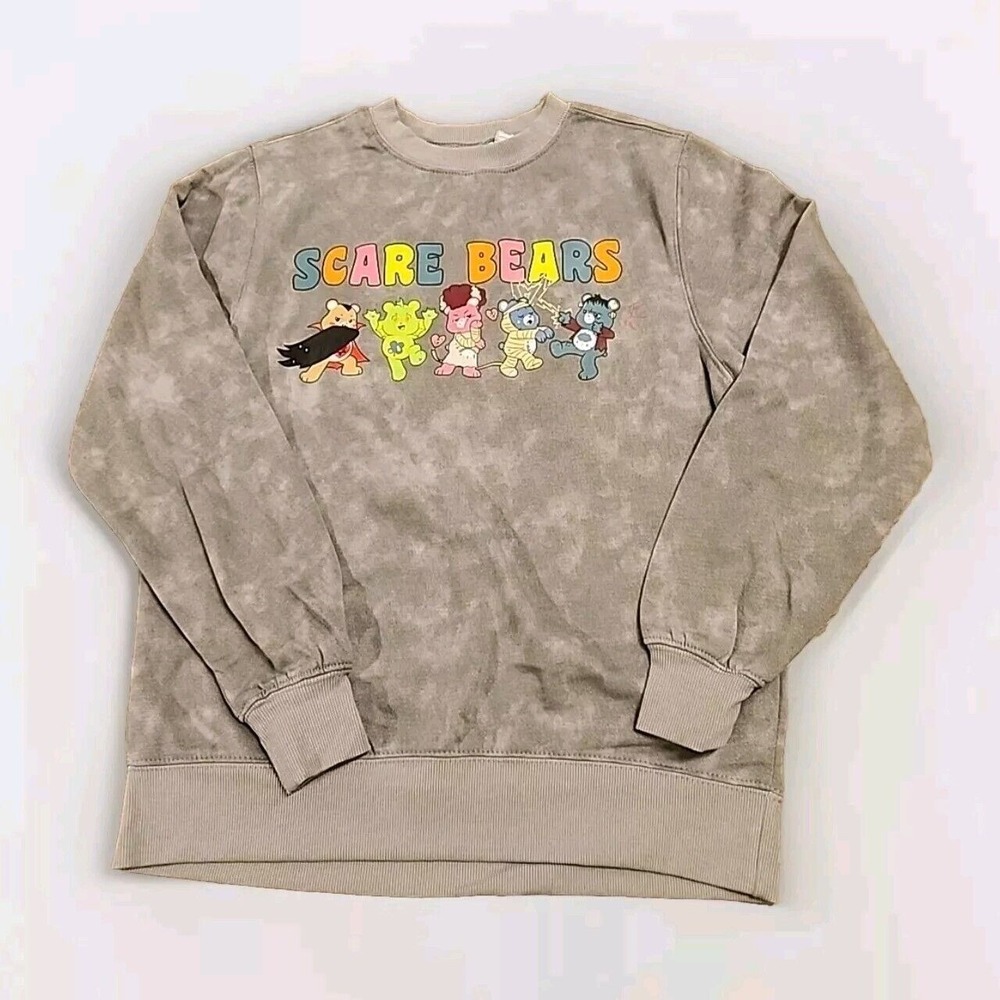 S (4-6) Care Bears Limited Edition Scare Bears gray‎ Marbled Sweatshirt New